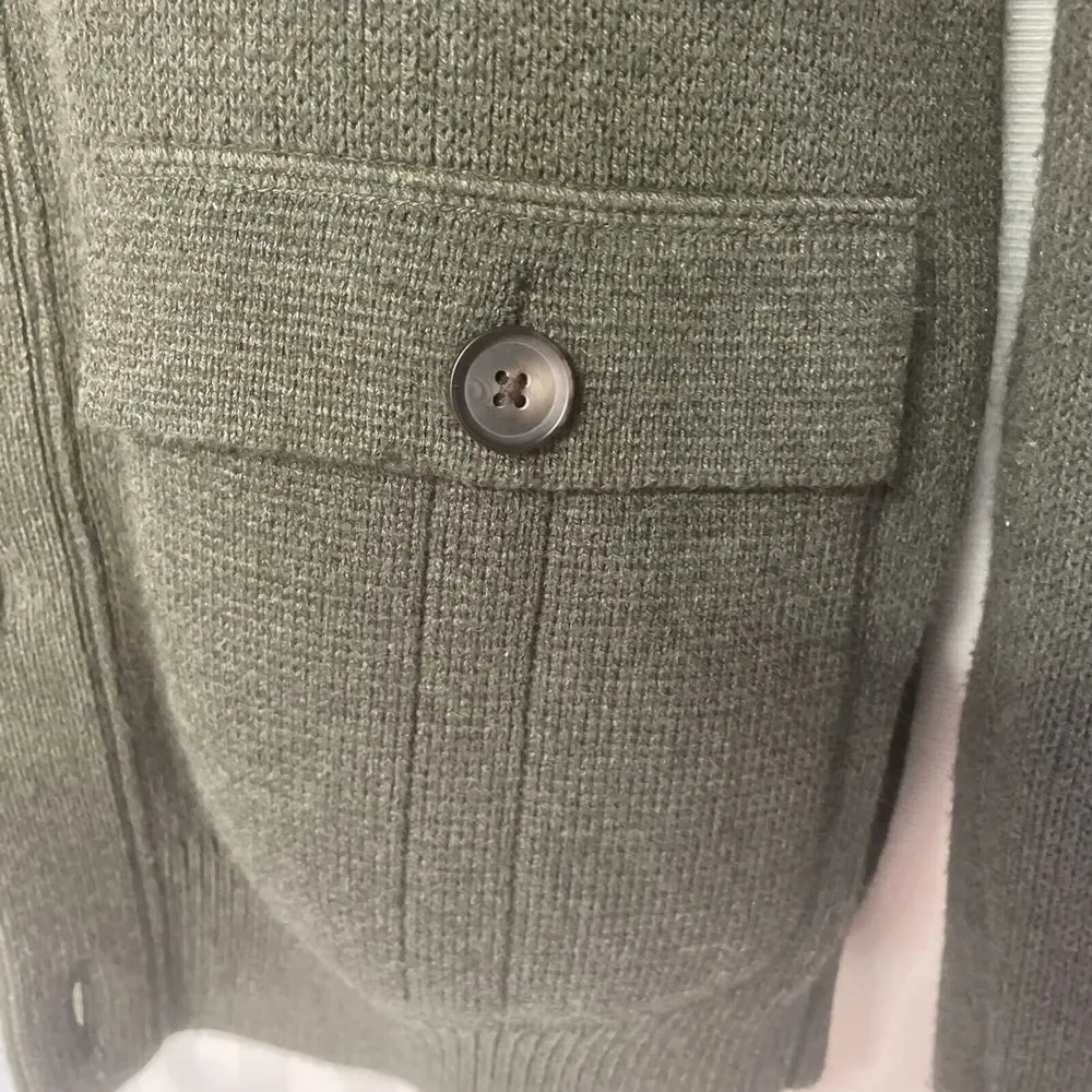 Banana Republic Cardigan Sweater‎ Mens S/ P Gray Cotton 6-Button Long Sleeve